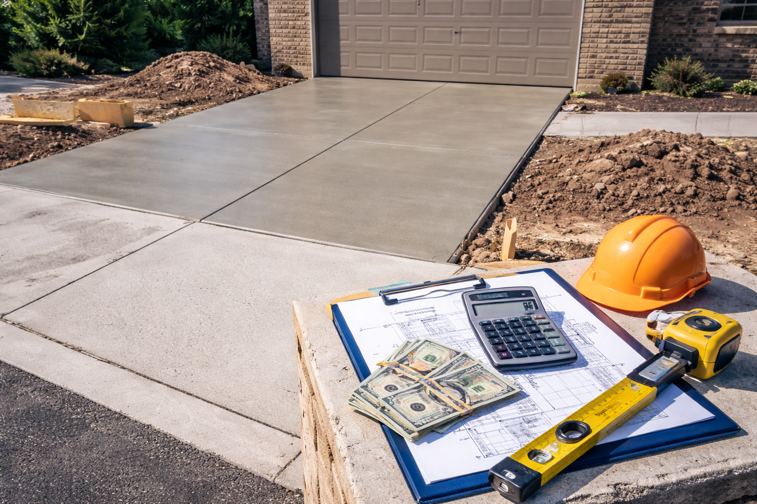 New concrete driveway installation in Northeast Ohio